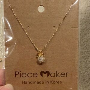 Gold Pineapple Pendant Necklace